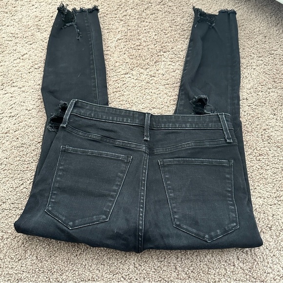 Abercrombie and Fitch Black Distressed High Rise Super Skinny Ankle Jeans Size 4 - Picture 10 of 11